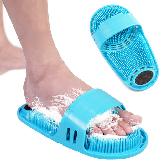 Silicone Shower Foot Scrubber Personal Foot Massage and Cleaning, Non-Slip Foot Scrubber for Men and Women (1PCS Blue)