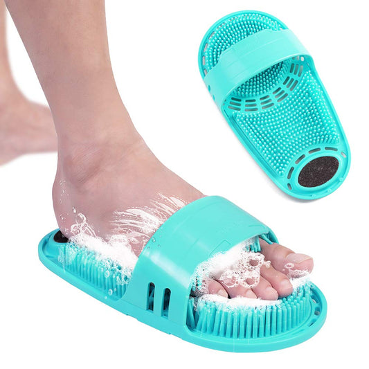 Silicone Shower Foot Scrubber Personal Foot Massage and Cleaning, Non-Slip Foot Scrubber for Men and Women (1PCS Green)