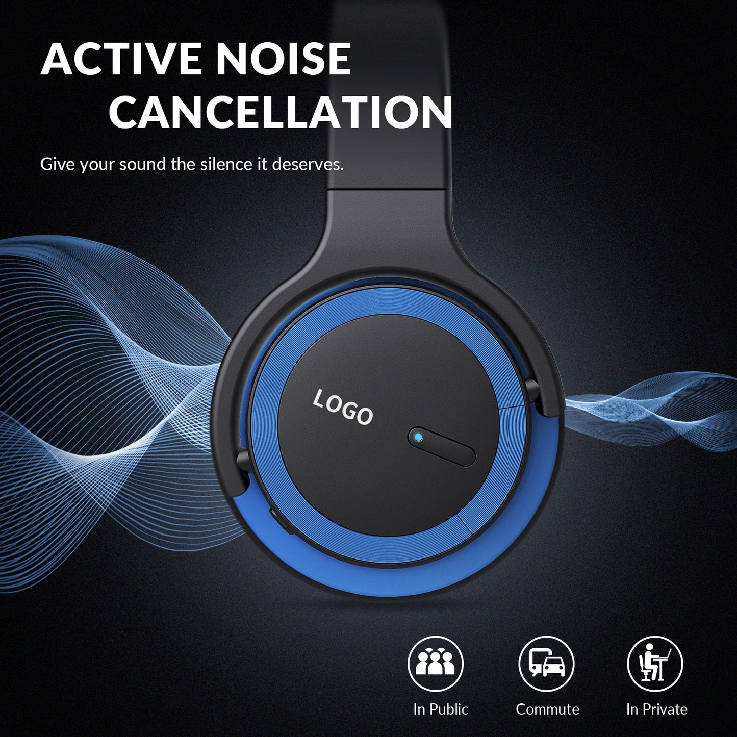 Active Noise Cancelling Bluetooth Wireless Headphones - E7B PRO