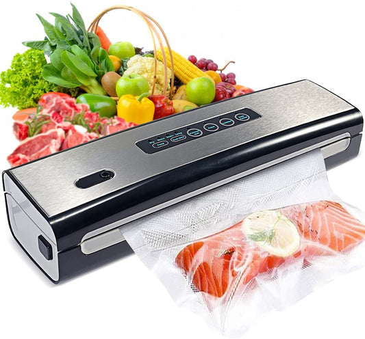 Vacuum Sealer Machine Built-in Air Sealing System, Dry & Moist Food Modes, Led Indicator Lights, Easy to Clean, Compact Design