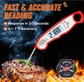 Meat Thermometer for Cooking, Saferell 2-in-1 Instant Read Food Thermometer with Foldable Probe & Oven Safe Wired Probe, Backlight, and Magnet for Deep Fry, BBQ, Grill and Roast Turkey