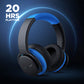 E7 Active Noise Cancelling Headphones, Wireless Over Ear Bluetooth Headphones, 20H Playtime, Rich Deep Bass, Comfortable Memory Foam Ear Cups for Travel, Home Office - Black