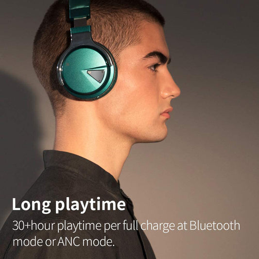Active Noise Cancelling Bluetooth Wireless Headphones - E7 ANC Green