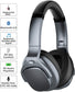 E9 Bluetooth Headphones Active Noise Cancelling Headphones Deep Bass Wireless Comfortable Memory Foam Ear Cups for Sports/TV/Work (Silver)